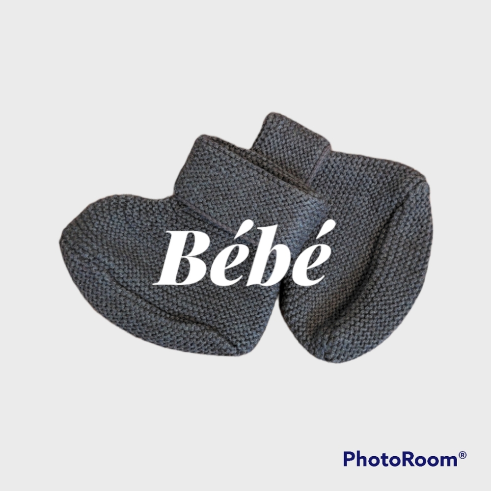 BNWT H&M Knitted Baby Bootie Shoe Slippers Brown Size 2.5-3.5